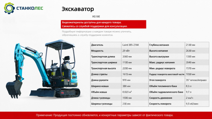 Мини-экскаватор XG18E купить за 1 750 000 руб. с доставкой по России