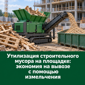 Утилизация строительного мусора на площадке: экономия на вывозе с помощью измельчения