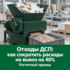 Как мебельной фабрике сократить расходы на вывоз отходов ДСП на 40% с помощью шредера