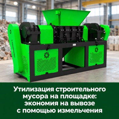 Утилизация строительного мусора на площадке: экономия на вывозе с помощью измельчения