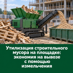 Утилизация строительного мусора на площадке: экономия на вывозе с помощью измельчения